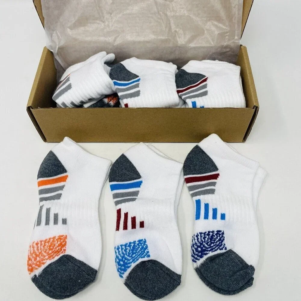 Ecoey Toddler Boys Medium 11-4 No Show Cushioned Athletic Running‎ Socks 12 Pack